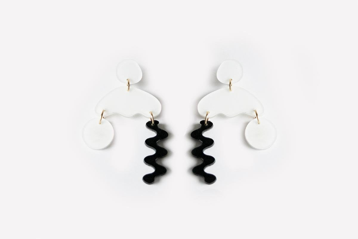 Ecoresin Squiggle Storm Earrings