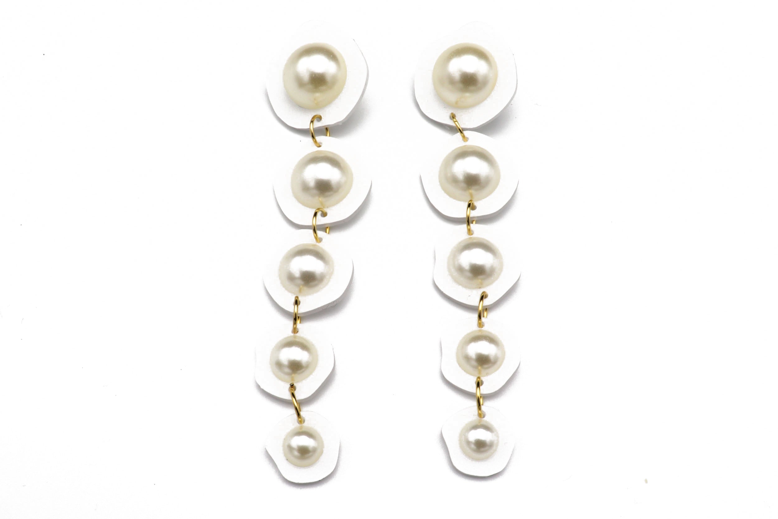 Ecoresin Pearl Long Drop Earrings