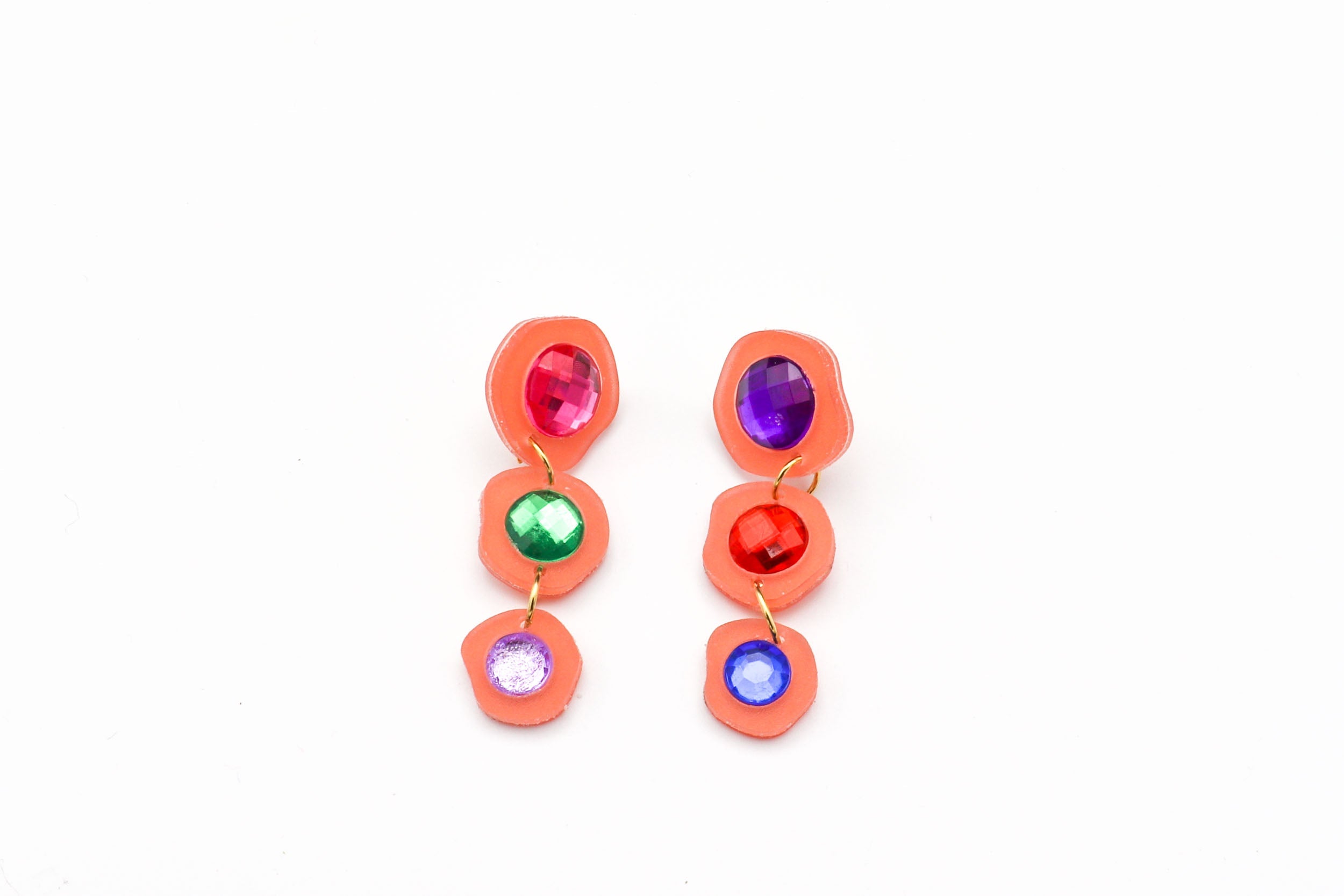 Ecoresin Gem Short Drop Earrings