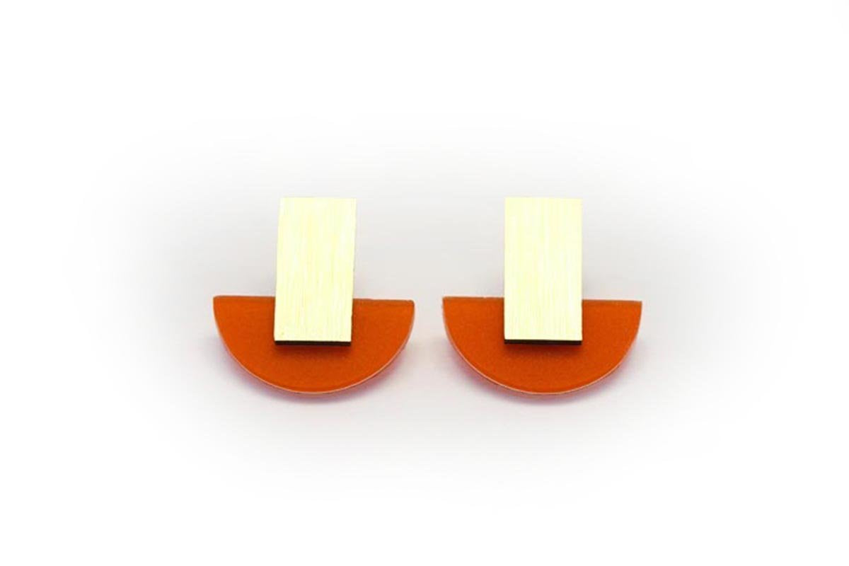 Ecoresin Earrings - Arc Stud