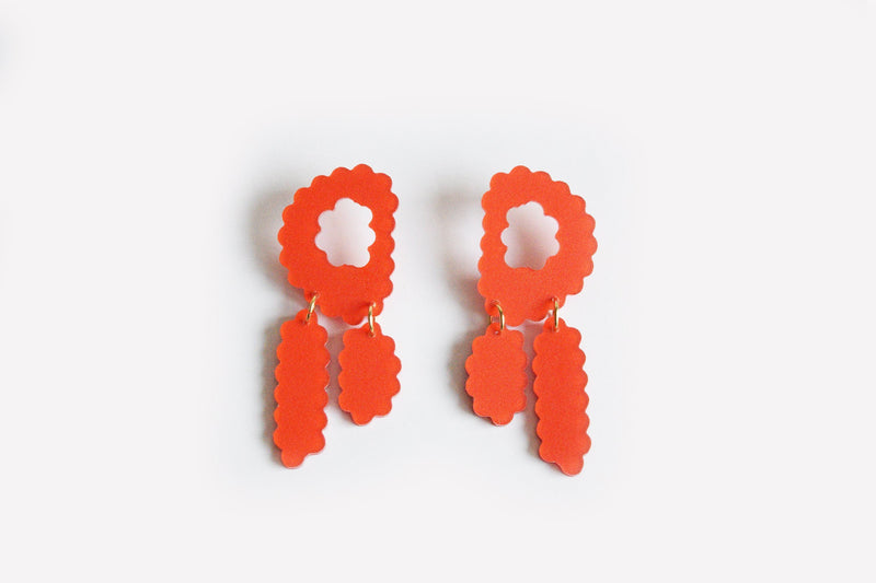 Ecoresin Scallop Earrings - Triple Drop