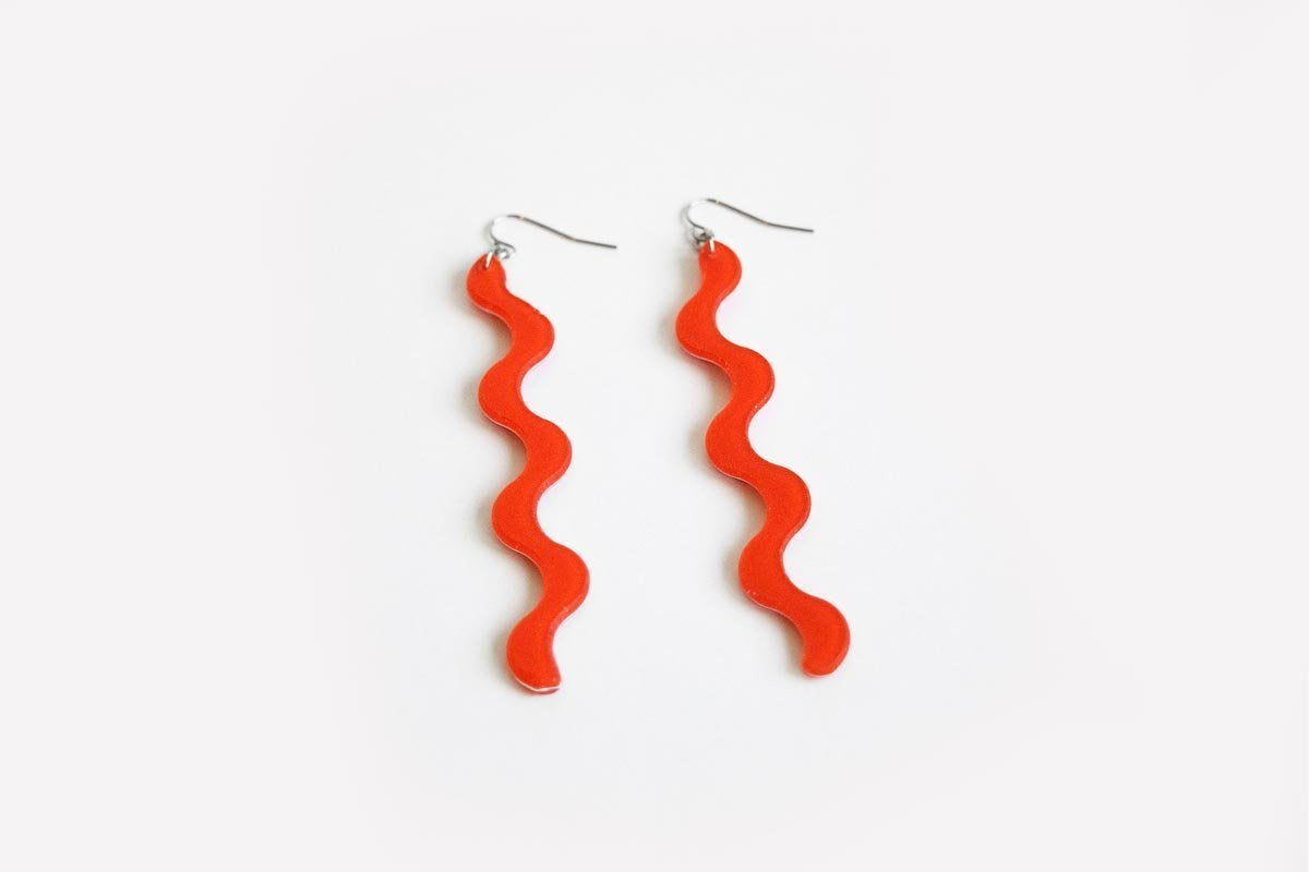 Ecoresin Squiggle Earrings Long