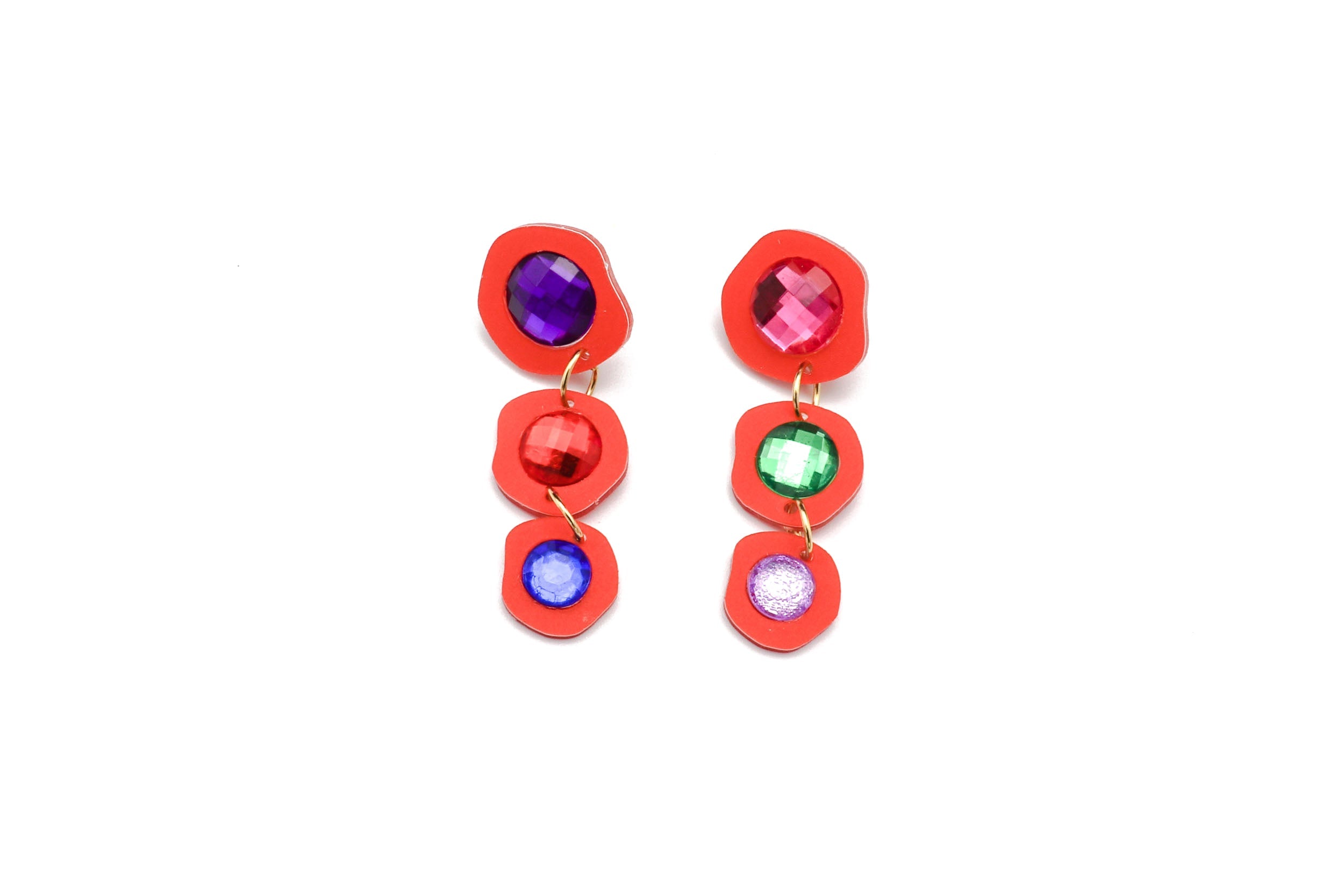 Ecoresin Gem Short Drop Earrings