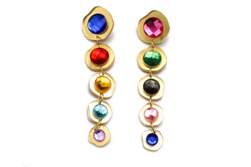 Ecoresin Gem Long Drop Earrings