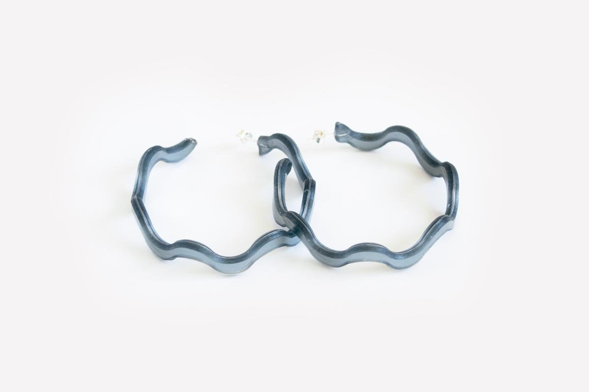Ecoresin Squiggle Hoop Earrings Large