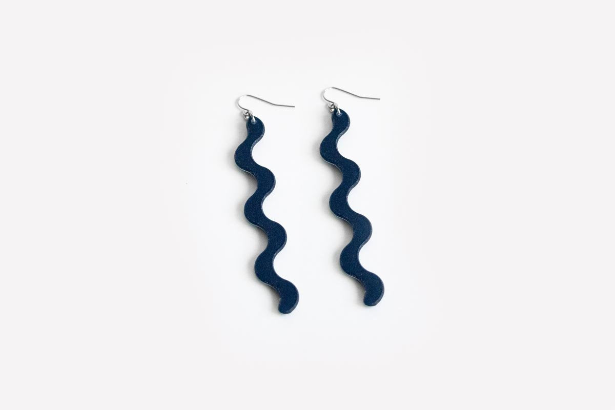 Ecoresin Squiggle Earrings Long