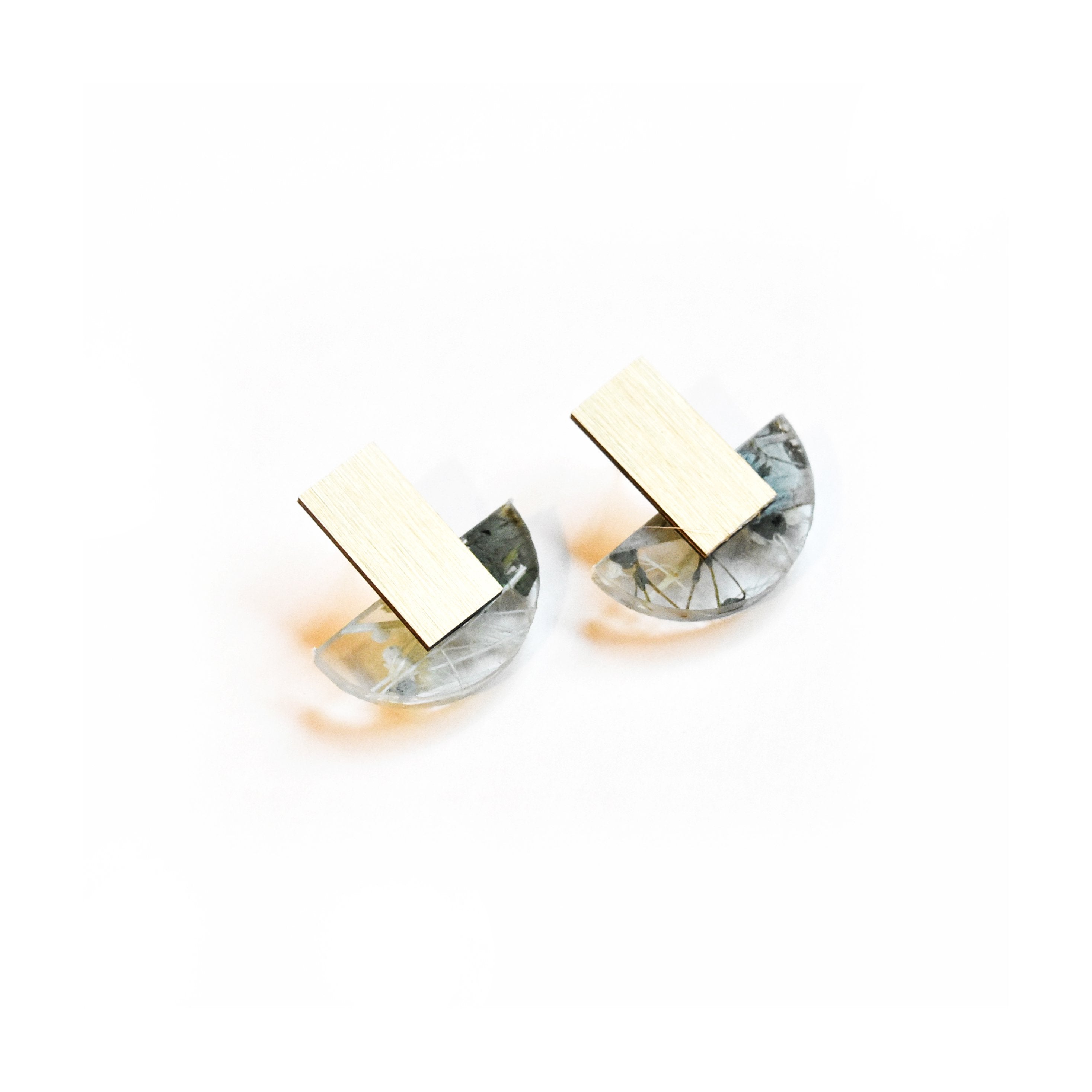Ecoresin Earrings - Arc Stud