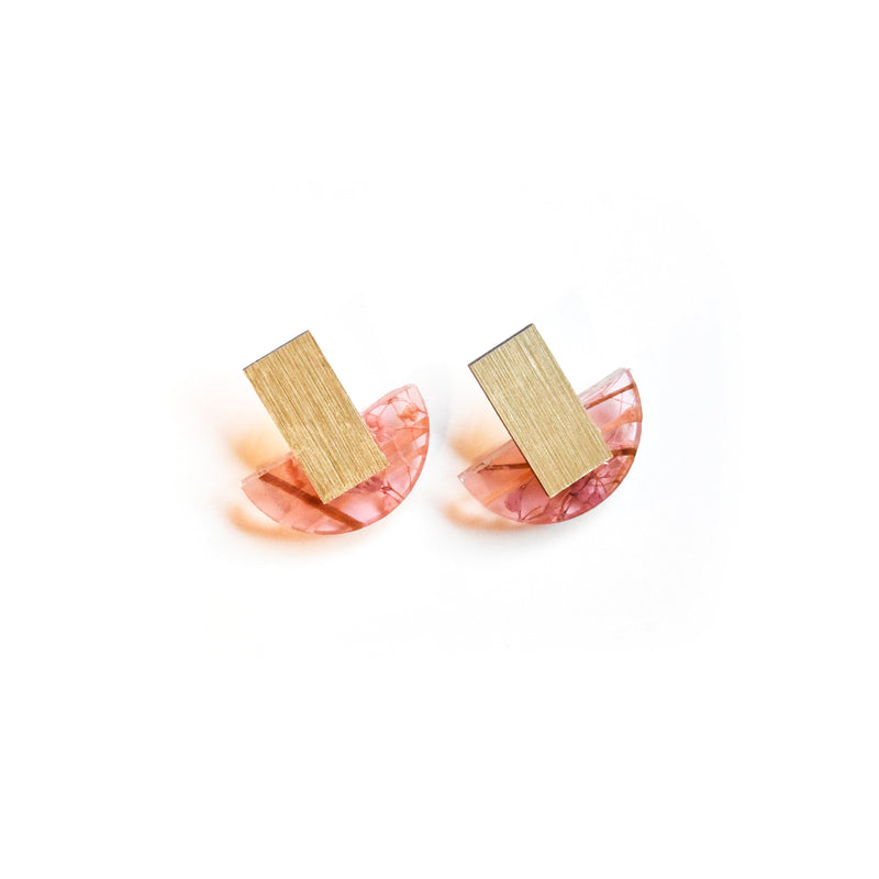 Ecoresin Earrings - Arc Stud