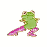 Frog With Pink Boots Enamel Pin
