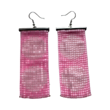 Two Circle beaded earrings- Pink
