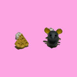 Mouse and Cheese Stud Earrings