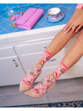 Retro Sweets Sheer Crew Sock