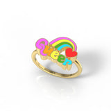 Queer Heart Adjustable Ring - 18k Gold Gilt Lgbtqia Jewelry