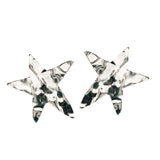 Silver Molten Star Earrings