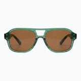 Captain - Vintage Polarized Tinted Lens Aviator Sunglasses -Green