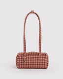 Small Nylon Bowler Bag- Tan Houndstooth