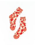 Strawberry Daisy Ruffle Sheer Crew Sock