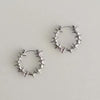 Small Spike Hoop Earrings - Silver