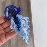 Blue Jelly Fish  Hair Claw