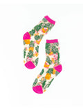 Tropical Pineapples Sheer Crew Sock