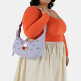 Embroidered Miffy Medium Nylon Crescent Bag