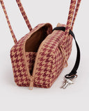 Small Nylon Bowler Bag- Tan Houndstooth