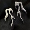 Silver Molten Lightning Earrings