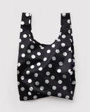 Standard Baggu -Silver Metallic Polka Dot