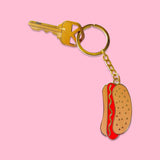 Enamel Hot Dog Key Chain