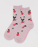 Baggu Crew Sock- Needlepoint Apple