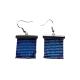 Mini Circle beaded earrings- Blue