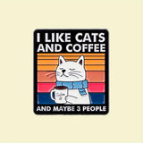 I like cats and coffee enamel pin