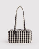 Nylon Bowler Bag - Black and Cream Gingham