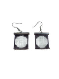 Mini Circle beaded earrings- Lilac/Creme
