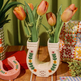 Ceramic  Vase, Horseshoe