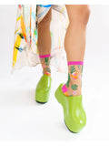 Tropical Pineapples Sheer Crew Sock