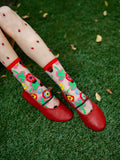 Lucky Ladybug Sheer Crew Sock