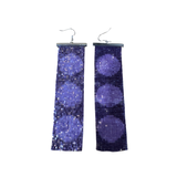 Rectangle Circles  Beaded earrings- Purples