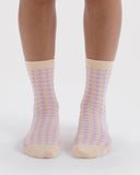 Crew Socks - Pink Houndstooth