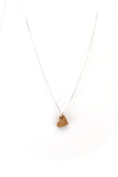 Tiny Wood Heart Necklace - Light