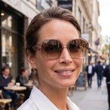 Studio - Oversized Gradient Polarized Sunglasses- Brown/Pink