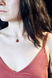Tiny Wood Heart Necklace - Light