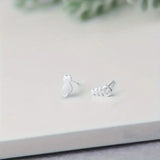Cat and Fishbone Stud Earrings