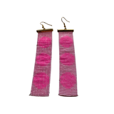 Triple Circle beaded earrings- Pink