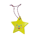 Smiley Star Ceramic Ornament