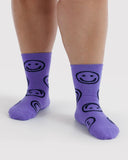 Crew Sock- Lavender Happy
