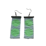 Double Circle beaded earrings-Green