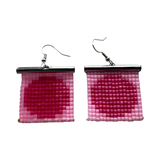 Circle beaded earrings- Pink and Red