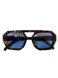 Tortoise Frame Sunglasses- - Blue Lens