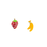 Strawberry and Banana Enamel Stud